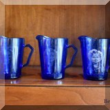 G01. Set of 3 Shirley Temple glass mugs. 